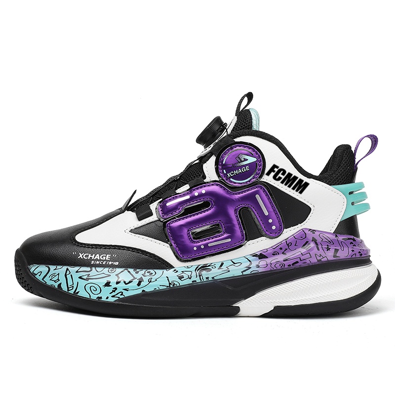 Баскетбольные кроссовки средней высоты для детей FCMM, черный/фиолетовый 
Баскетбольные кроссовки средней высоты для детей FCMM, черный/фиолетовый