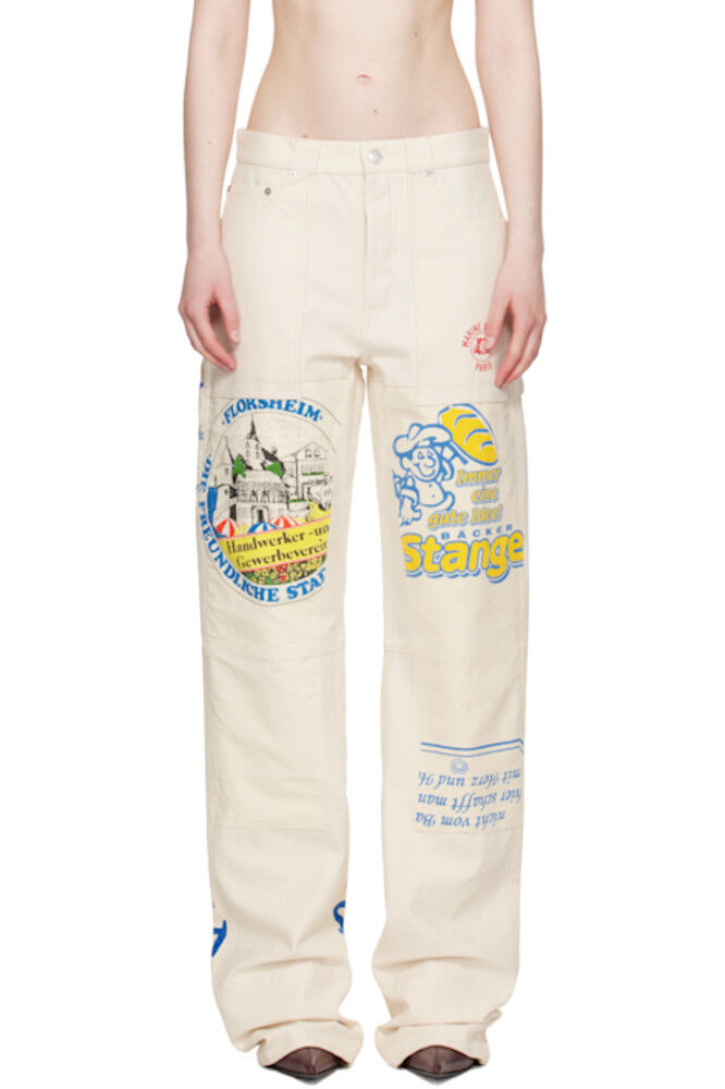 Бежевые регенерированные сумки-шопперы рабочая одежда брюки Marine Serre
Бежевые регенерированные сумки-шопперы рабочая одежда брюки Marine Serre