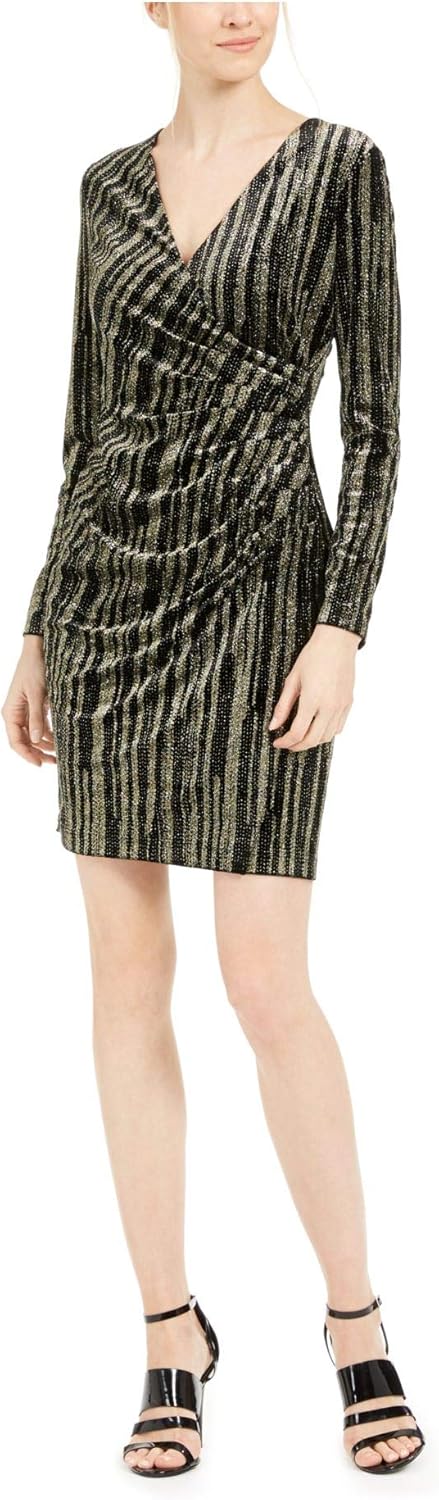 Женское бархатное платье-халат с блестками Calvin Klein, Black/Gold
Женское бархатное платье-халат с блестками Calvin Klein, Black/Gold