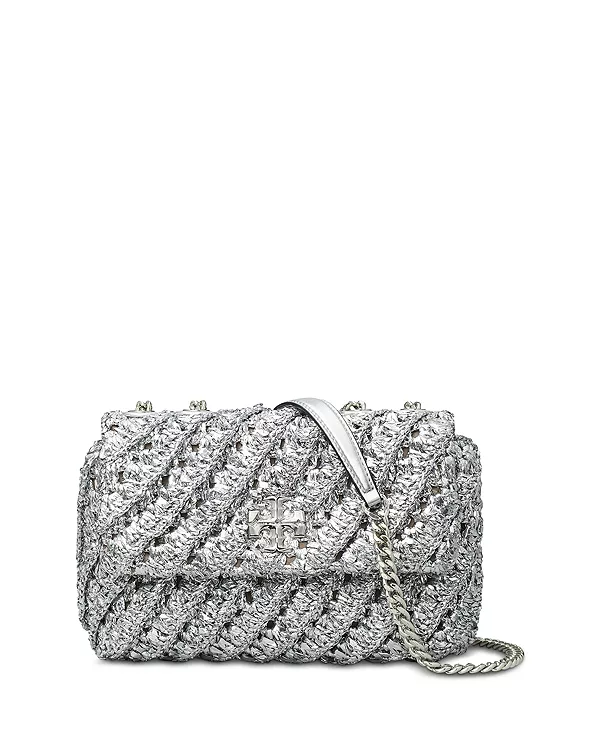 Маленькая вязаная сумка через плечо Kira, трансформируемая. Tory Burch, серебряный
Маленькая вязаная сумка через плечо Kira, трансформируемая. Tory Burch, серебряный