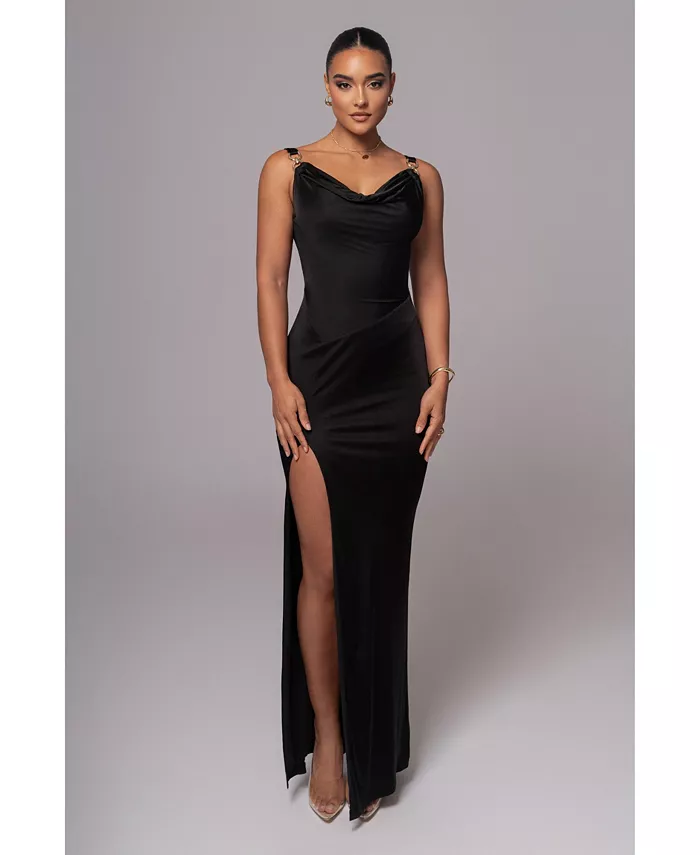 Женское платье с драпированным воротником и цепочкой JLUXLABEL, черный
Женское платье с драпированным воротником и цепочкой JLUXLABEL, черный