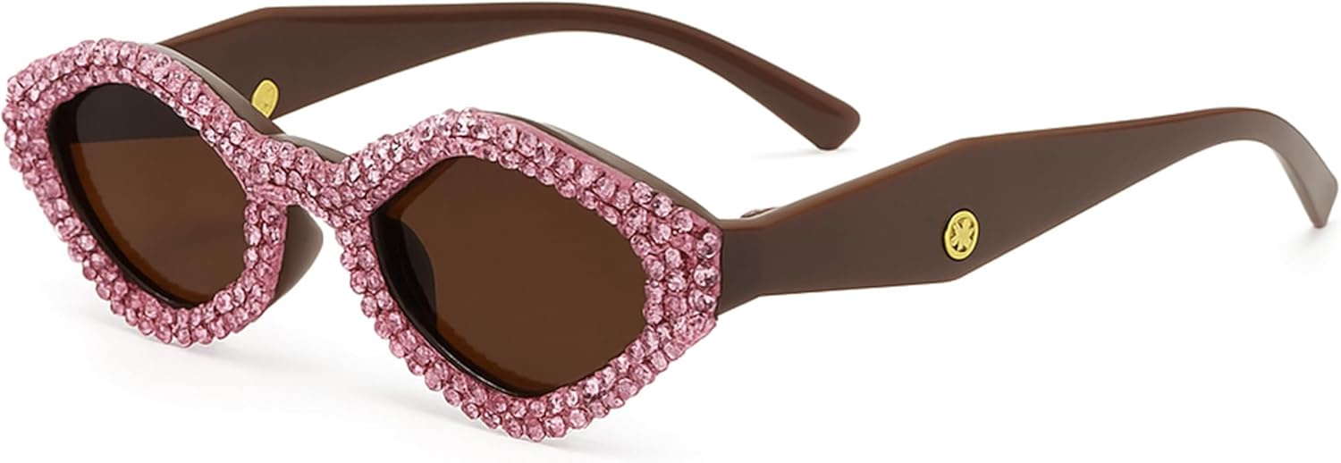 bullabulling Модные солнцезащитные очки с ромбовидным узором и стразами для женщин, ретро-стиль, маленькие очки «кошачий глаз», блестящая кристальная оправа, Pink/Brown
bullabulling Модные солнцезащитные очки с ромбовидным узором и стразами для женщин, ретро-стиль, маленькие очки «кошачий глаз», блестящая кристальная оправа, Pink/Brown