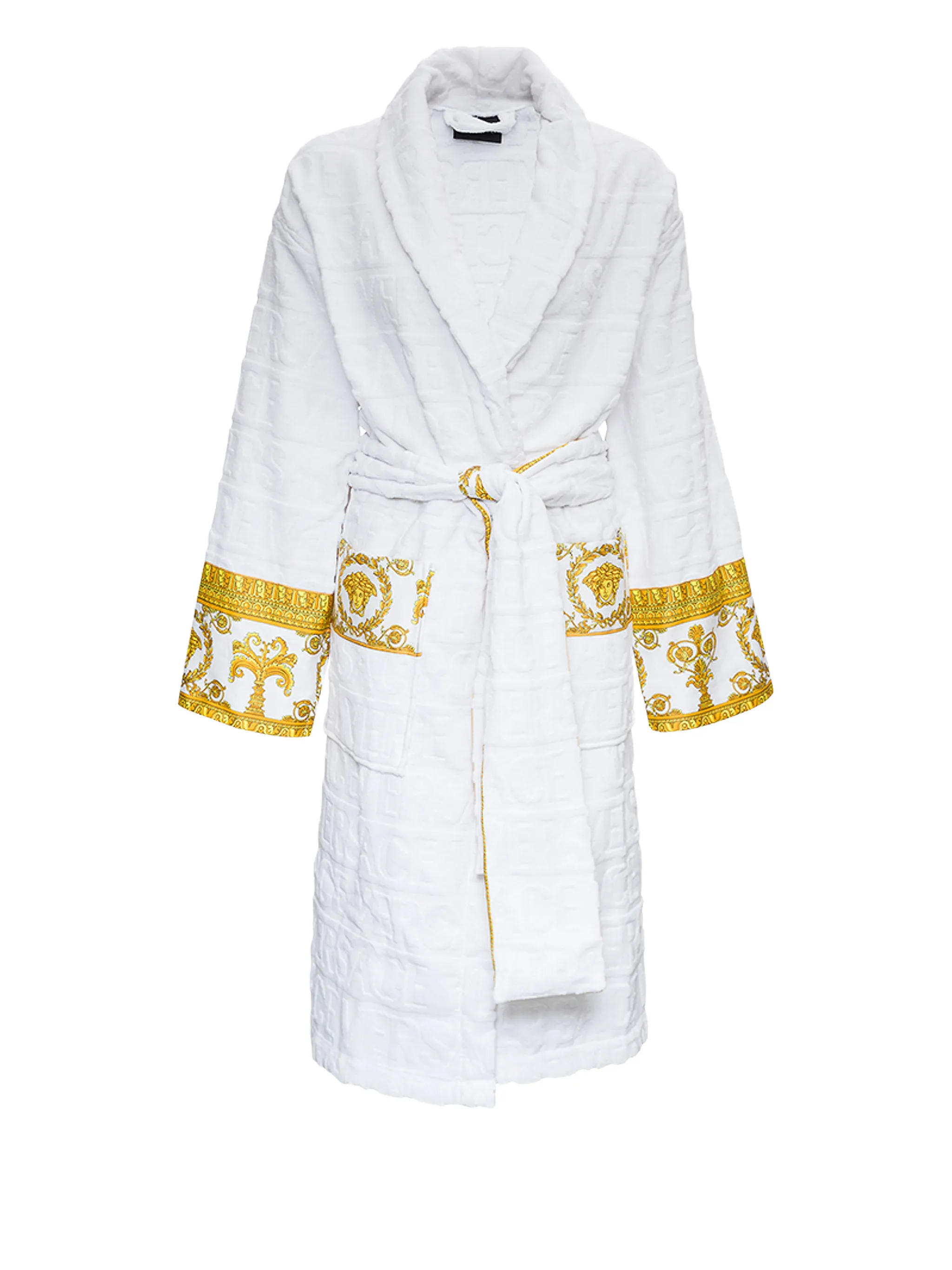 Халат с каймой в виде медузы Versace Home, белый
Халат с каймой в виде медузы Versace Home, белый