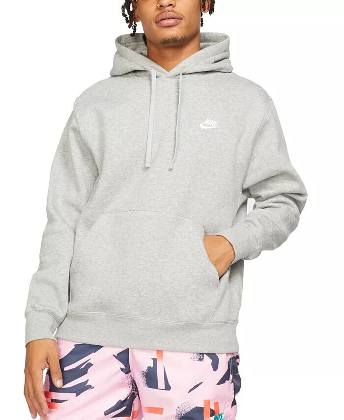 Мужской спортивный клубный флисовый пуловер с капюшоном Nike, серый
Мужской спортивный клубный флисовый пуловер с капюшоном Nike, серый