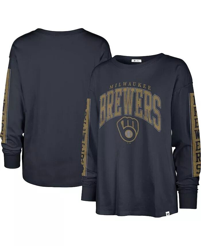 Женская темно-синяя футболка Milwaukee Brewers Statement с длинным рукавом '47 Brand
Женская темно-синяя футболка Milwaukee Brewers Statement с длинным рукавом '47 Brand