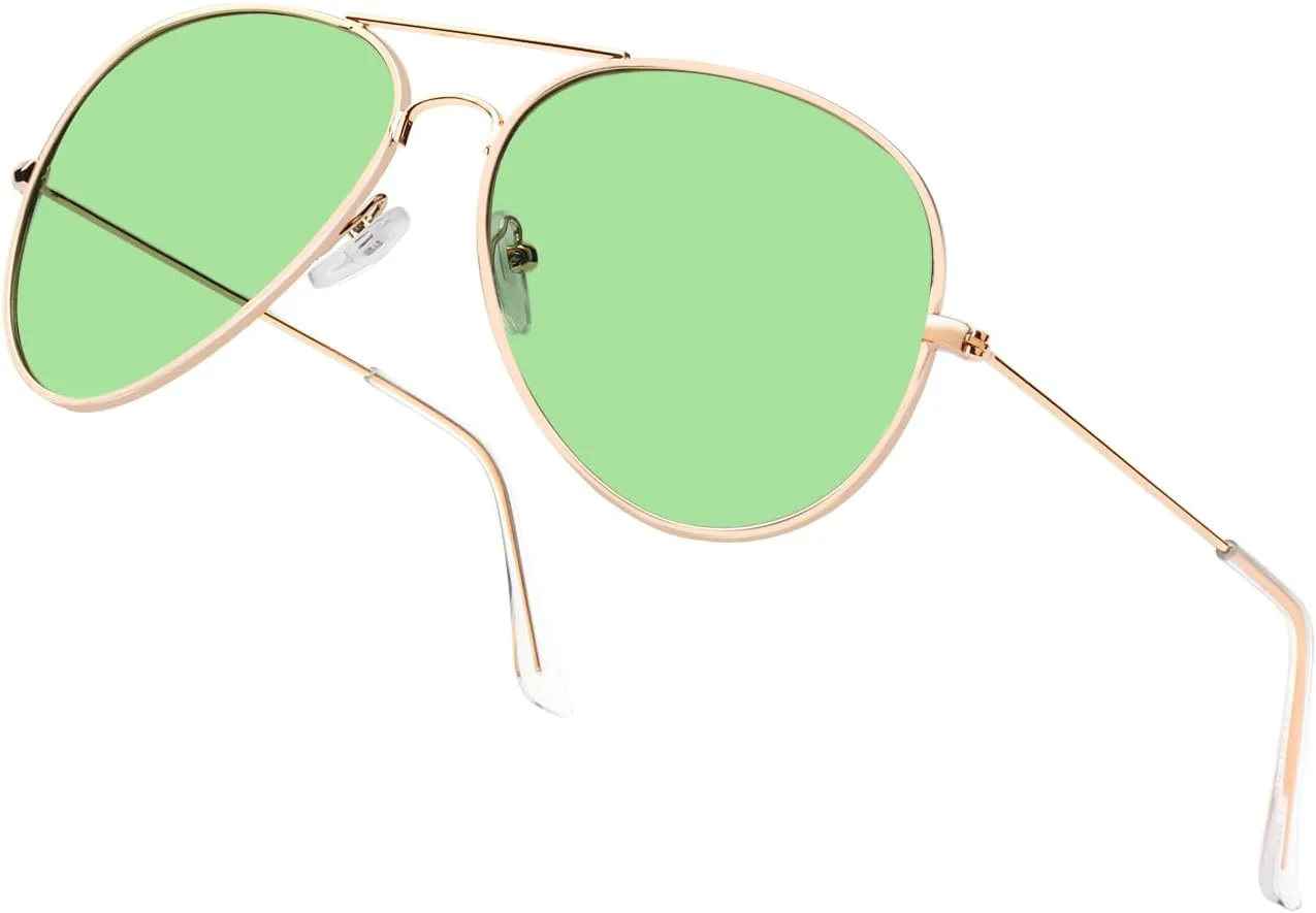 Солнцезащитные очки-авиаторы Outray для мужчин и женщин, поляризованные, с металлической оправой, для вождения, защита от УФ-излучения 400, Gold Frame/Green Lens
Солнцезащитные очки-авиаторы Outray для мужчин и женщин, поляризованные, с металлической оправой, для вождения, защита от УФ-излучения 400, Gold Frame/Green Lens