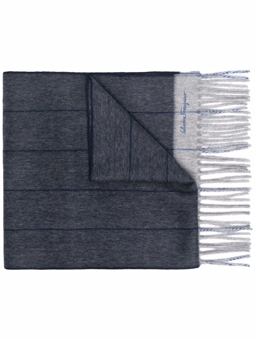 Шарф с вышитым логотипом Ferragamo, синий
Шарф с вышитым логотипом Ferragamo, синий