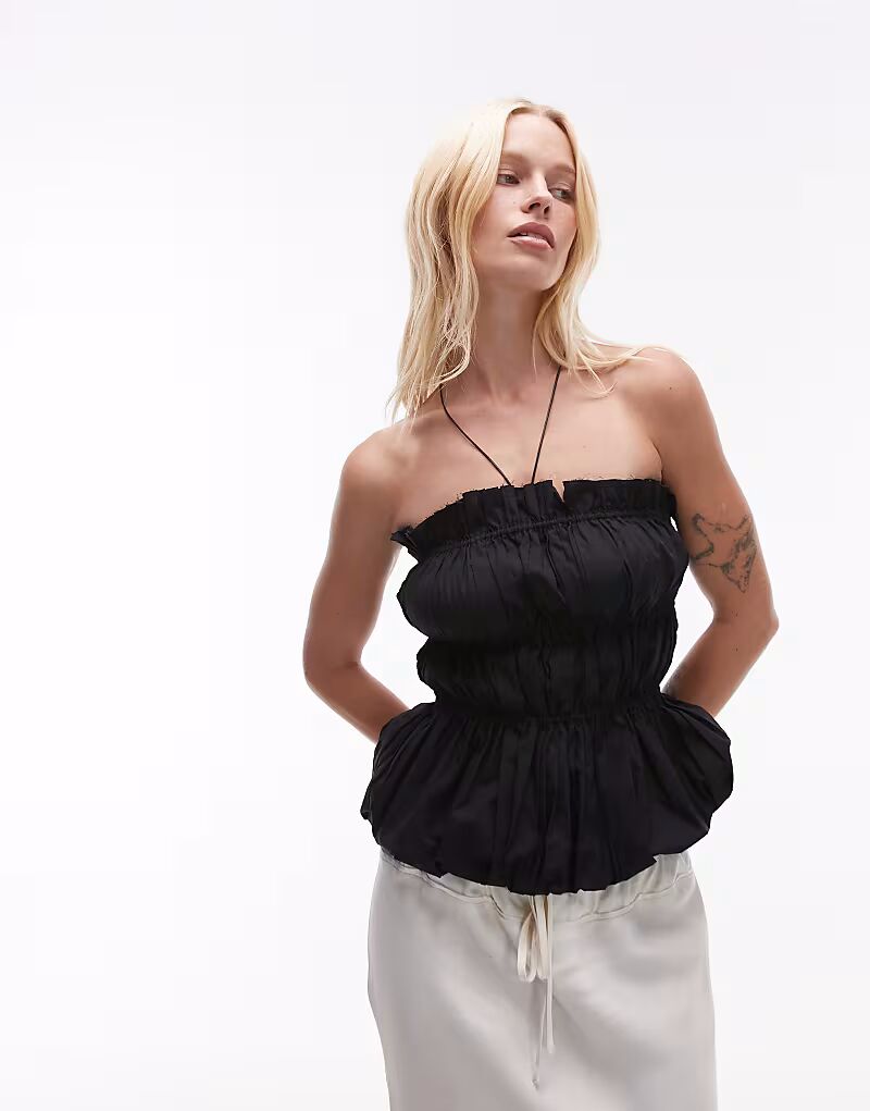 Mango с изображением Кайи Гербер, топ-бандо из премиального хлопка со сборками и подолом-пузырьком черного цвета
Mango с изображением Кайи Гербер, топ-бандо из премиального хлопка со сборками и подолом-пузырьком черного цвета