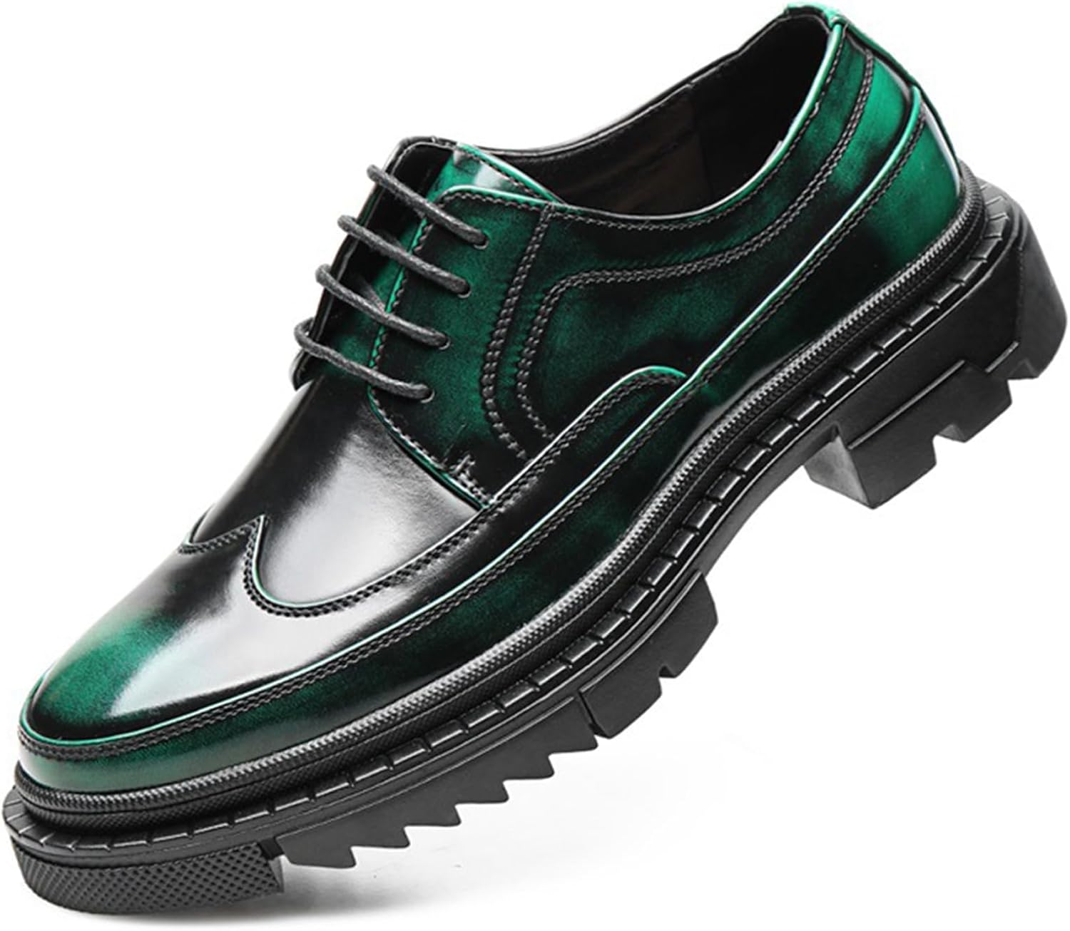 Мужские оксфорды с крыльями на платформе, с круглым носком, толстой рифленой подошвой, броги для делового и офисного гардероба Bangteuo, зеленый
Мужские оксфорды с крыльями на платформе, с круглым носком, толстой рифленой подошвой, броги для делового и офисного гардероба Bangteuo, зеленый