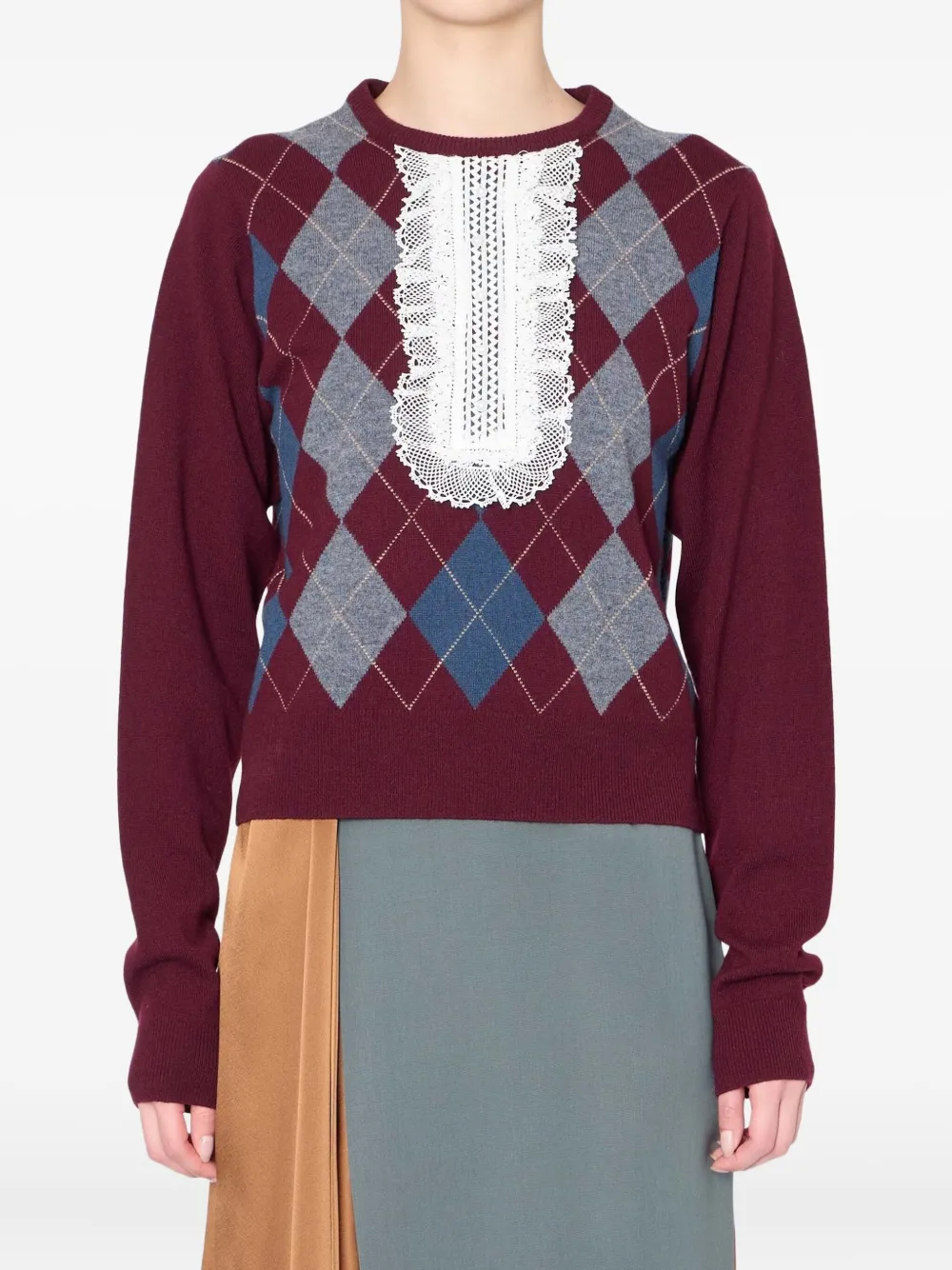 Свитер с кружевом Kolor, красный
Свитер с кружевом Kolor, красный