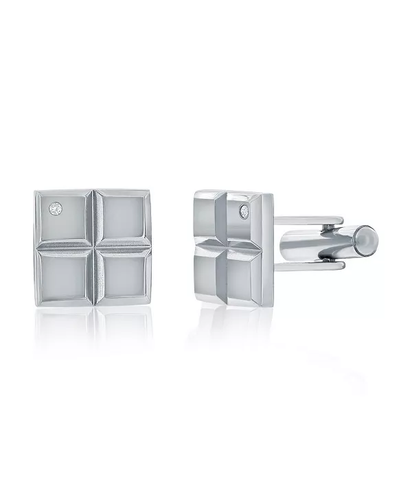 Запонки из нержавеющей стали с квадратным одинарным фианитом Metallo, silver
Запонки из нержавеющей стали с квадратным одинарным фианитом Metallo, silver