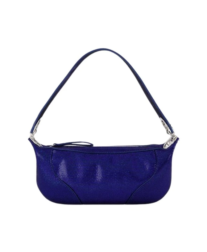 Миниатюрная сумка хобо Amira из синей кожи By Far, синий
Миниатюрная сумка хобо Amira из синей кожи By Far, синий