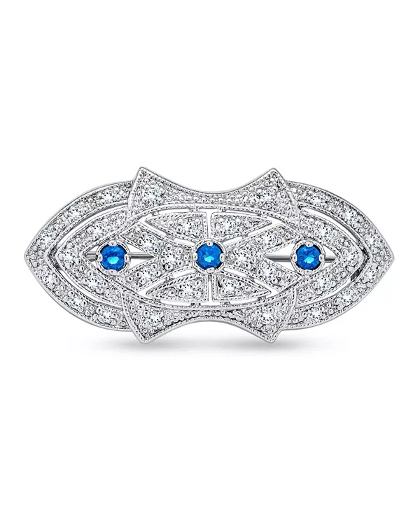 Брошь-Булавка в стиле ар-деко с синим фианитом, покрыта родием Bling Jewelry, blue
Брошь-Булавка в стиле ар-деко с синим фианитом, покрыта родием Bling Jewelry, blue