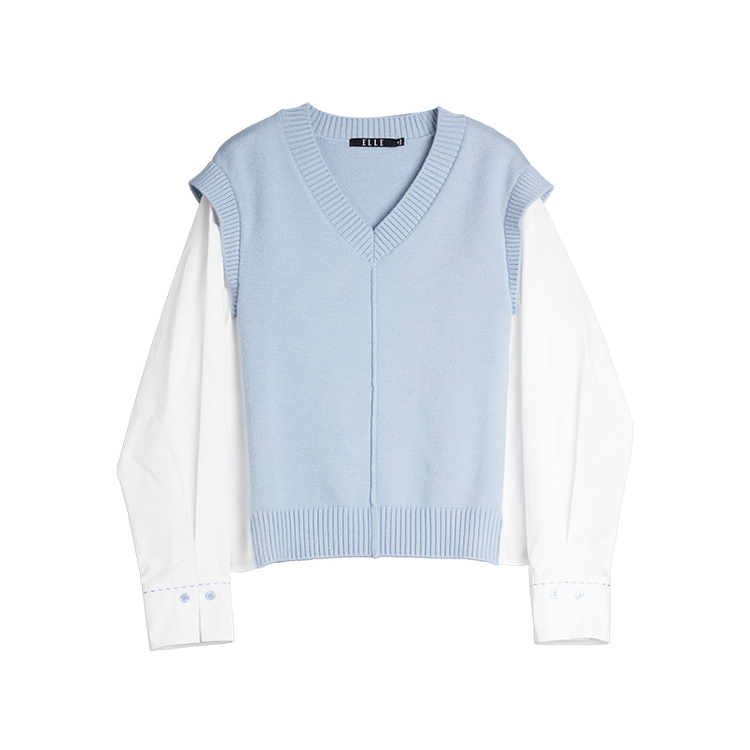 ELLE Трикотажный комплект для женщин Blue V-neck Moderate Mock Two Piece
ELLE Трикотажный комплект для женщин Blue V-neck Moderate Mock Two Piece