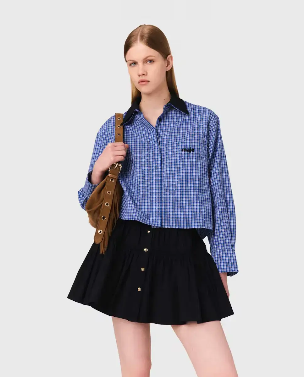 Женская блузка со стразами и съемным воротником Maje, синий
Женская блузка со стразами и съемным воротником Maje, синий