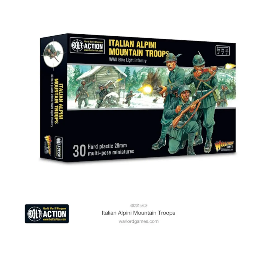 Итальянские горные войска Альпини, Bolt Action - Italian (28mm) 
Итальянские горные войска Альпини, Bolt Action - Italian (28mm)