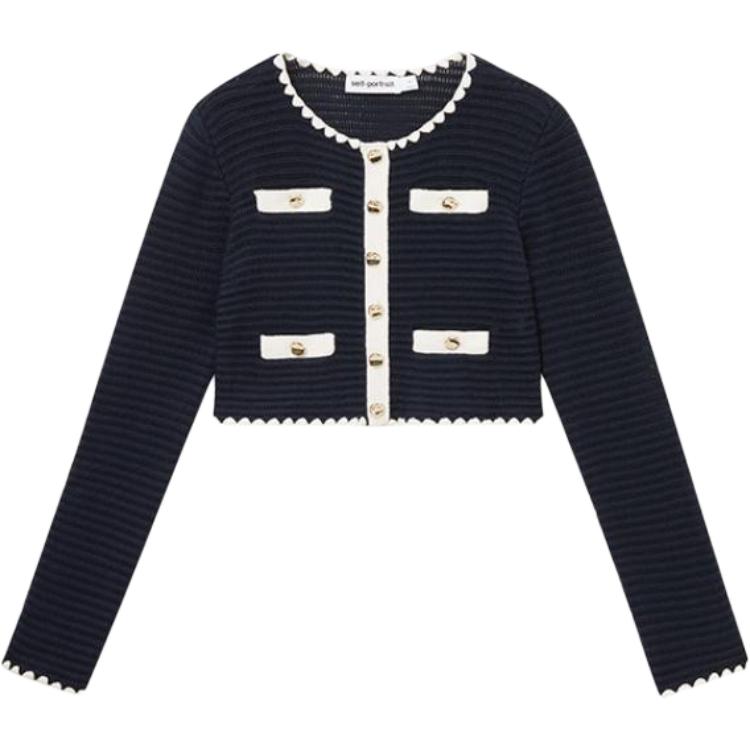 Self Portrait Вязаный свитер Женский Темно-синий
Self Portrait Вязаный свитер Женский Темно-синий