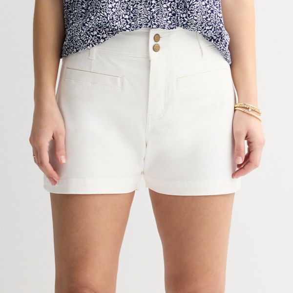 Женские джинсовые шорты с прорезными карманами Draper James, белый 
Женские джинсовые шорты с прорезными карманами Draper James, белый
