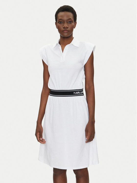 Платье на каждый день стандартный крой A2W13038 Karl Lagerfeld, белый 
Платье на каждый день стандартный крой A2W13038 Karl Lagerfeld, белый