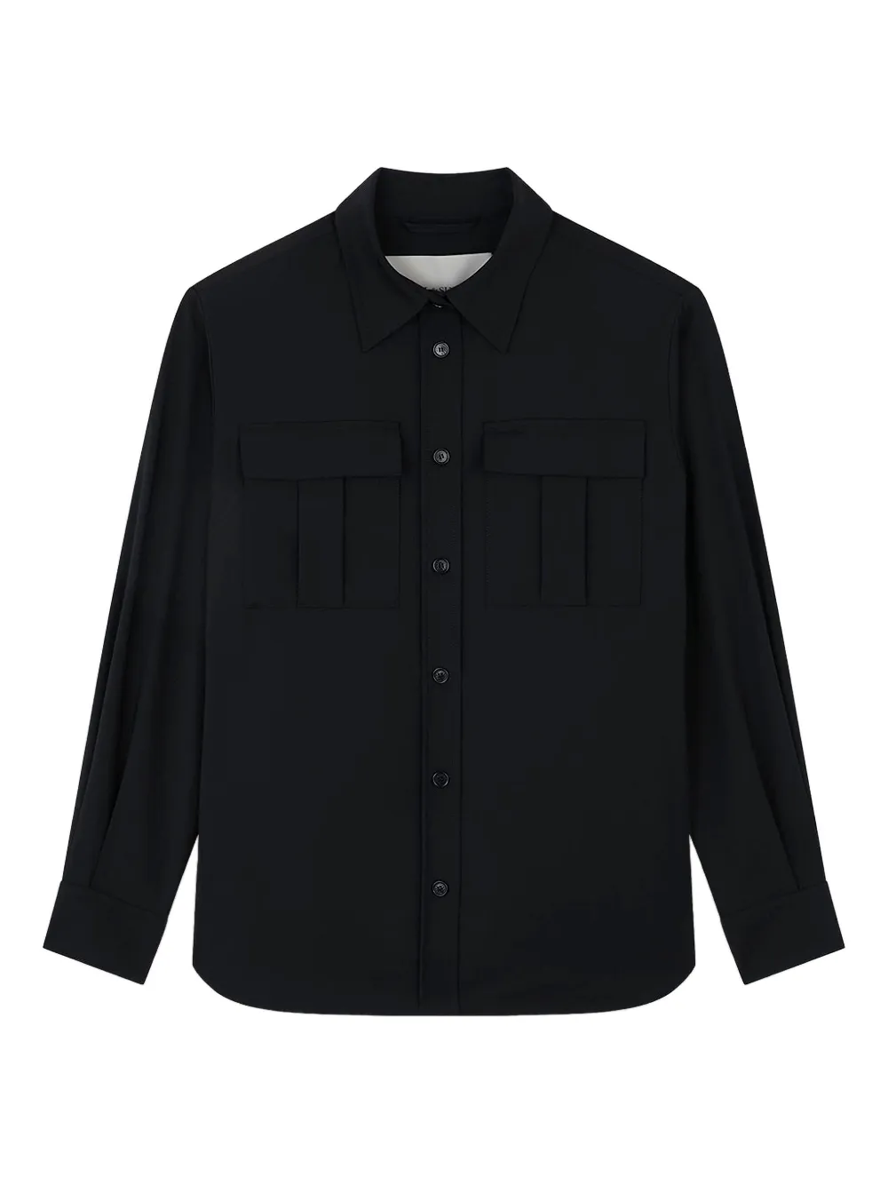 Шерстяная рубашка-овершот с клапанами на карманах Paul & Shark, черный 
Шерстяная рубашка-овершот с клапанами на карманах Paul & Shark, черный