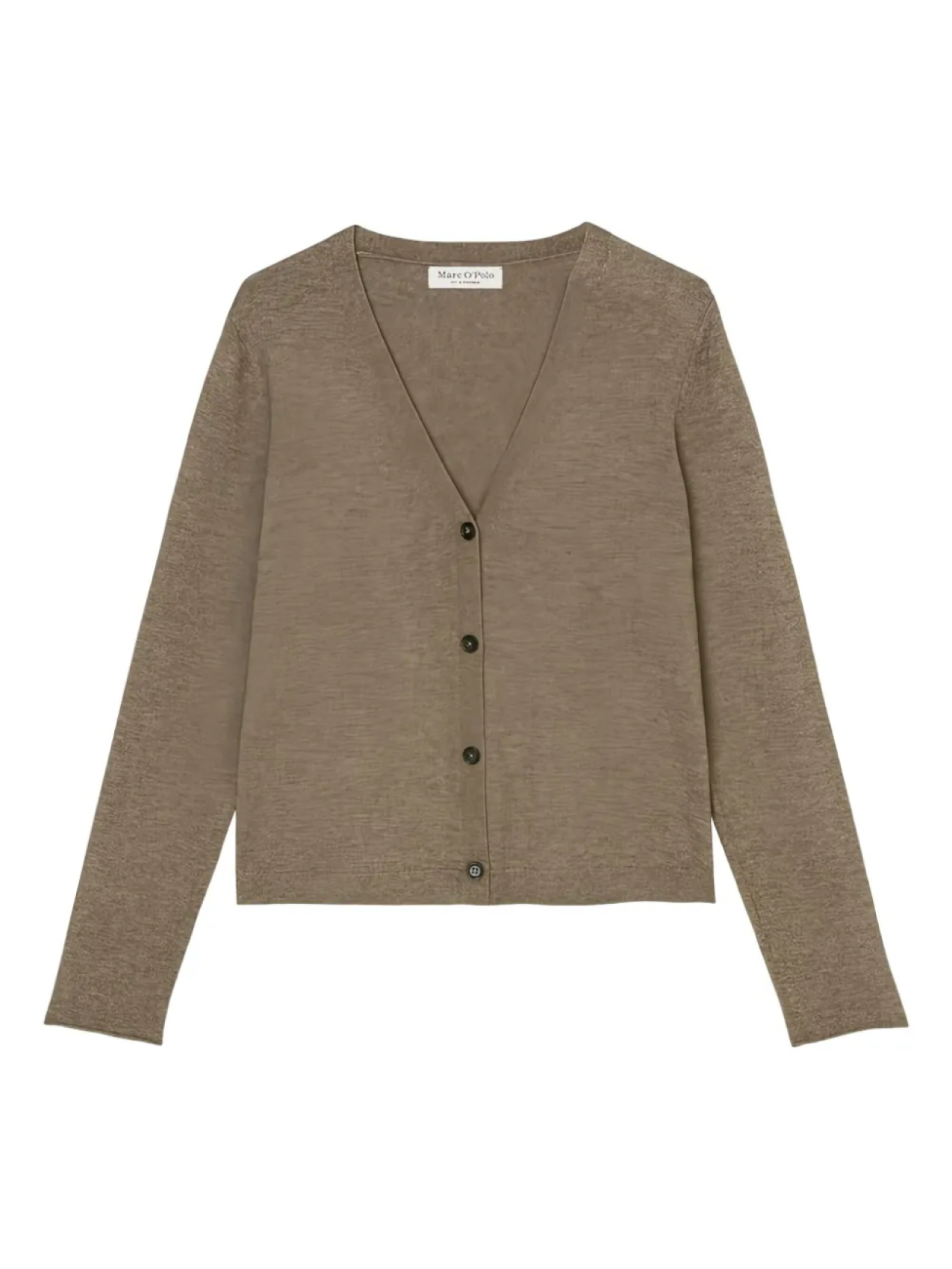 Marc O'Polo кардиган на пуговицах с V-образным вырезом, коричневый
Marc O'Polo кардиган на пуговицах с V-образным вырезом, коричневый