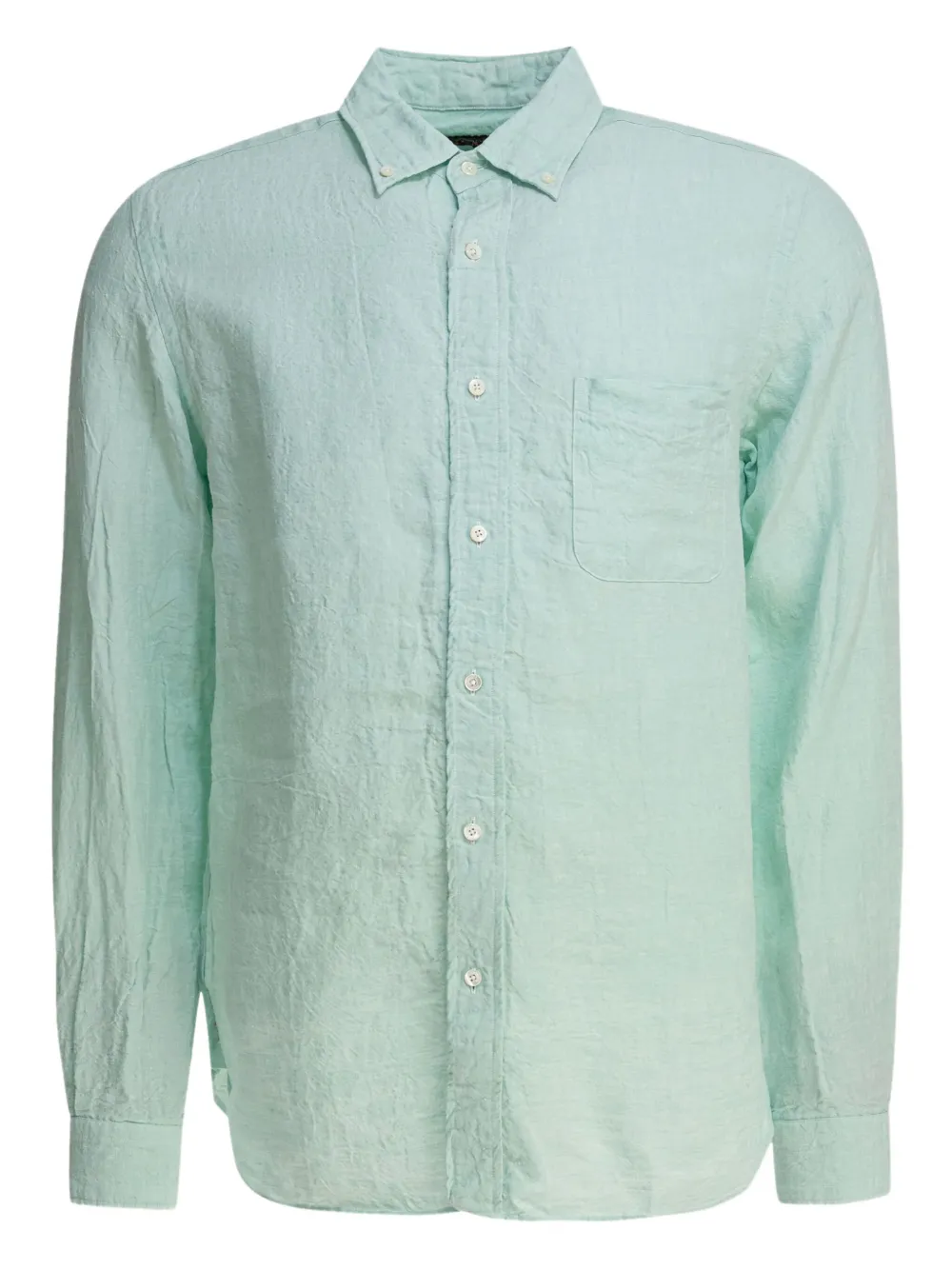 Текстурированная льняная рубашка BEAMS PLUS, зеленый 
Текстурированная льняная рубашка BEAMS PLUS, зеленый