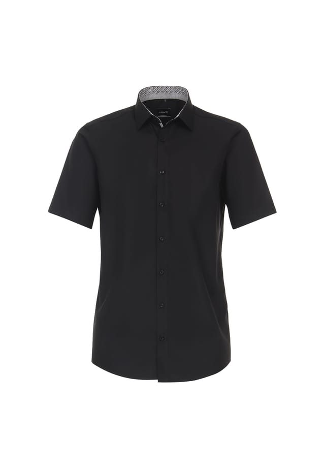 Рубашка делового покроя с коротким рукавом однотонная современный крой Venti, черный
Рубашка делового покроя с коротким рукавом однотонная современный крой Venti, черный