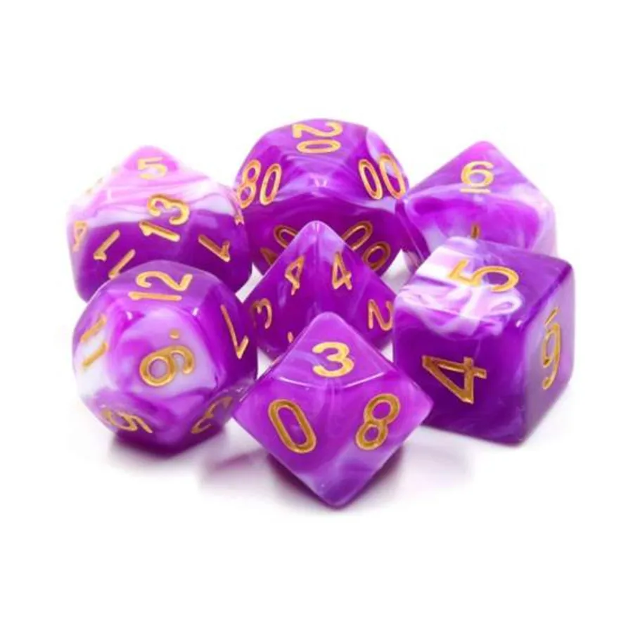 Набор Poly — ягодно-кремовый с золотом (7), Dice Sets - Resin/Acrylic - Blue, Green, & Purple (Foam Brain Games)
Набор Poly — ягодно-кремовый с золотом (7), Dice Sets - Resin/Acrylic - Blue, Green, & Purple (Foam Brain Games)