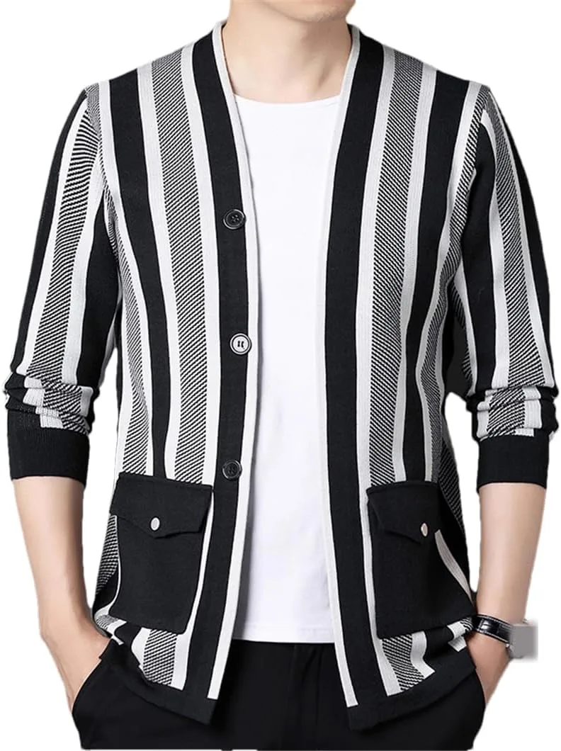 Мужской кардиган в полоску, Casual, Slim Disimlarl
Мужской кардиган в полоску, Casual, Slim Disimlarl