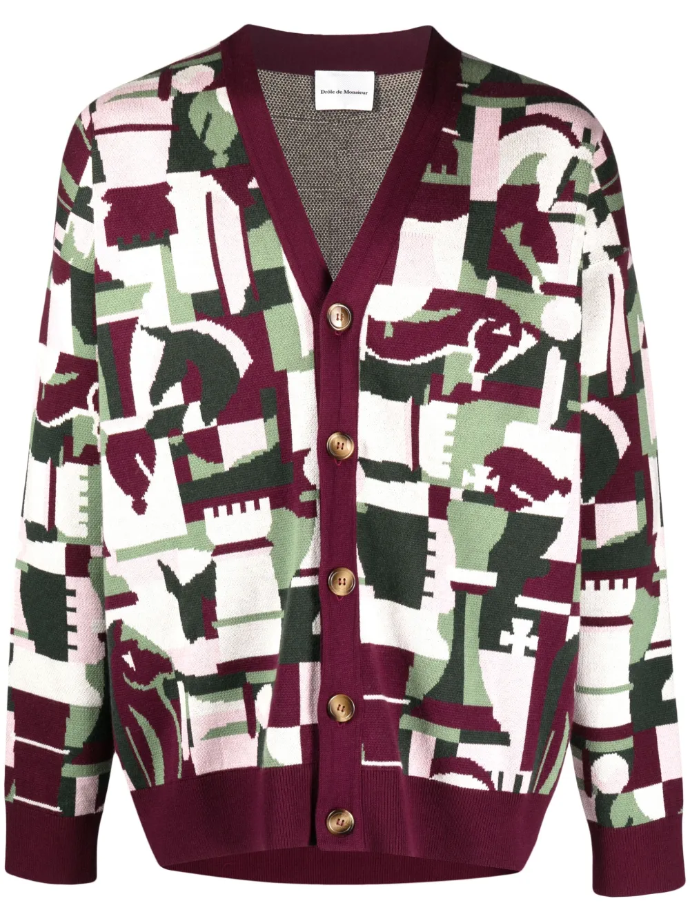 Кардиган вязки интарсия с узором Drôle De Monsieur, розовый
Кардиган вязки интарсия с узором Drôle De Monsieur, розовый