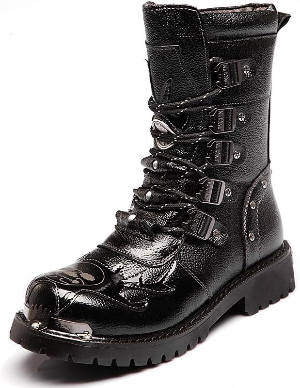 Мужские готические боевые ботинки Santimon в стиле панк-рок для мотоциклистов, средние ботинки на шнуровке с заклепками, черный
Мужские готические боевые ботинки Santimon в стиле панк-рок для мотоциклистов, средние ботинки на шнуровке с заклепками, черный