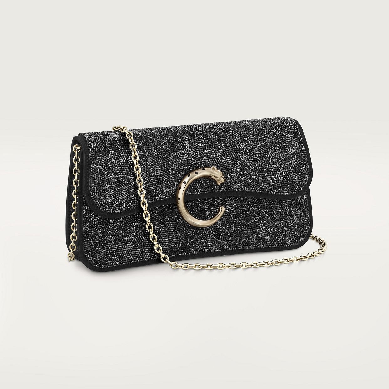 Вечерняя сумка Cartier Sac chaine mini modèle, Panthère C de Cartier, черные стеклянные бусины
Вечерняя сумка Cartier Sac chaine mini modèle, Panthère C de Cartier, черные стеклянные бусины