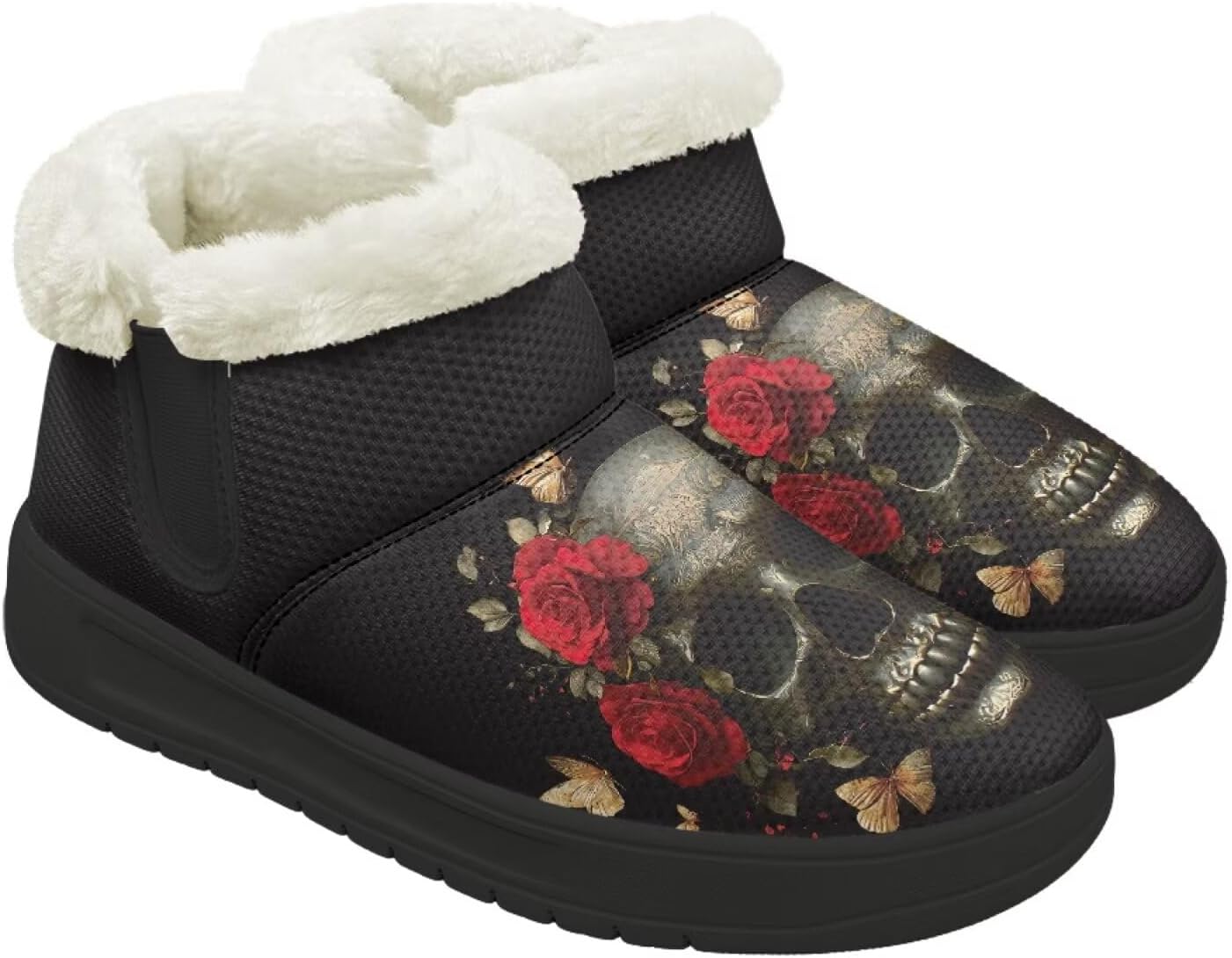 Зимние ботинки Forchrinse для женщин и мужчин, с меховой подкладкой, уютные теплые ботильоны для прогулок, Skull Butterfly Flower Print
Зимние ботинки Forchrinse для женщин и мужчин, с меховой подкладкой, уютные теплые ботильоны для прогулок, Skull Butterfly Flower Print