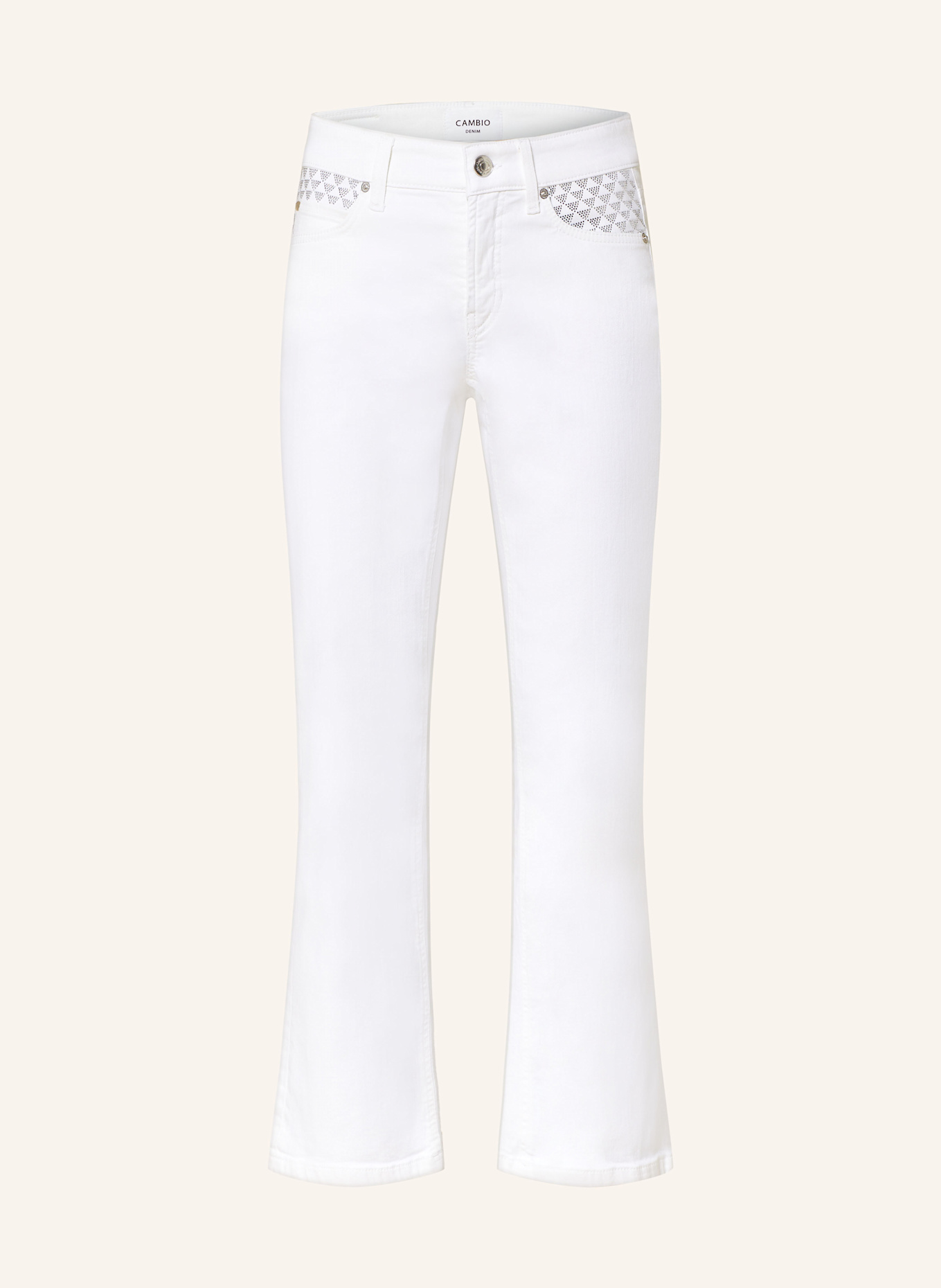 Расклешенные джинсы Париж с драгоценными камнями Cambio, белый
Расклешенные джинсы Париж с драгоценными камнями Cambio, белый