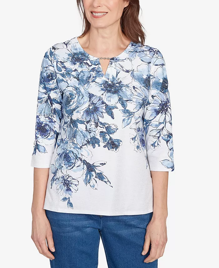 Миниатюрный топ с цветочным принтом и бусинами Alfred Dunner, синий
Миниатюрный топ с цветочным принтом и бусинами Alfred Dunner, синий