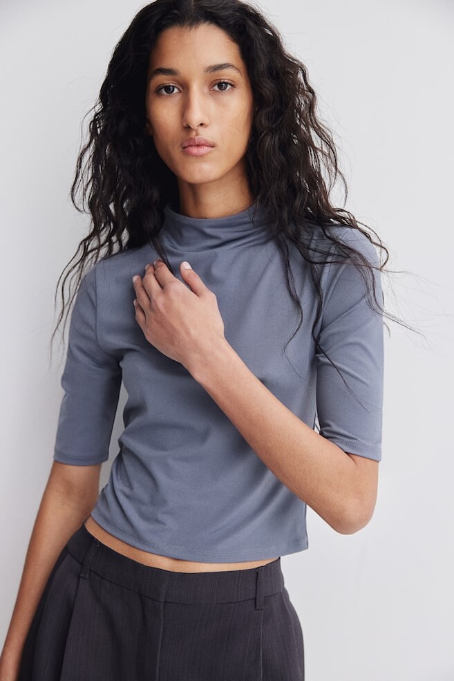 Рубашка из микрофибры с водолазкой H&M, серый
Рубашка из микрофибры с водолазкой H&M, серый