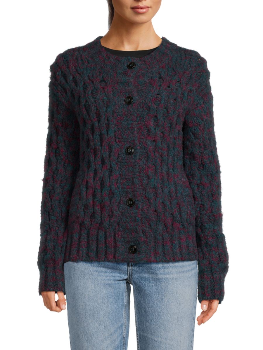 Кардиган из смеси альпаки Re/done, цвет Green Purple
Кардиган из смеси альпаки Re/done, цвет Green Purple