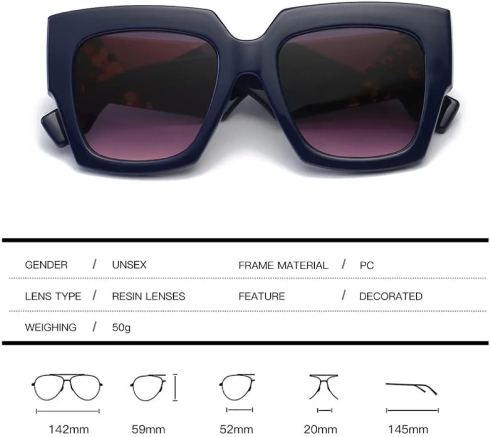 Солнцезащитные очки с плоской верхней частью, большие, для женщин, градиентный летний стиль, большие очки для женщин, защита от ультрафиолета UV400 LANGSER, Blue
Солнцезащитные очки с плоской верхней частью, большие, для женщин, градиентный летний стиль, большие очки для женщин, защита от ультрафиолета UV400 LANGSER, Blue