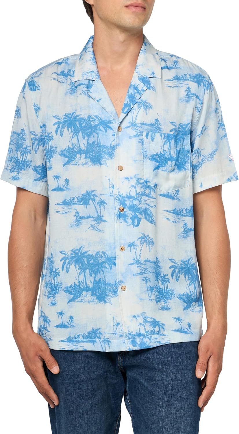 Мужская рубашка GUESS с коротким рукавом и принтом «Дерево для боулинга», White Blue Vintage Island
Мужская рубашка GUESS с коротким рукавом и принтом «Дерево для боулинга», White Blue Vintage Island