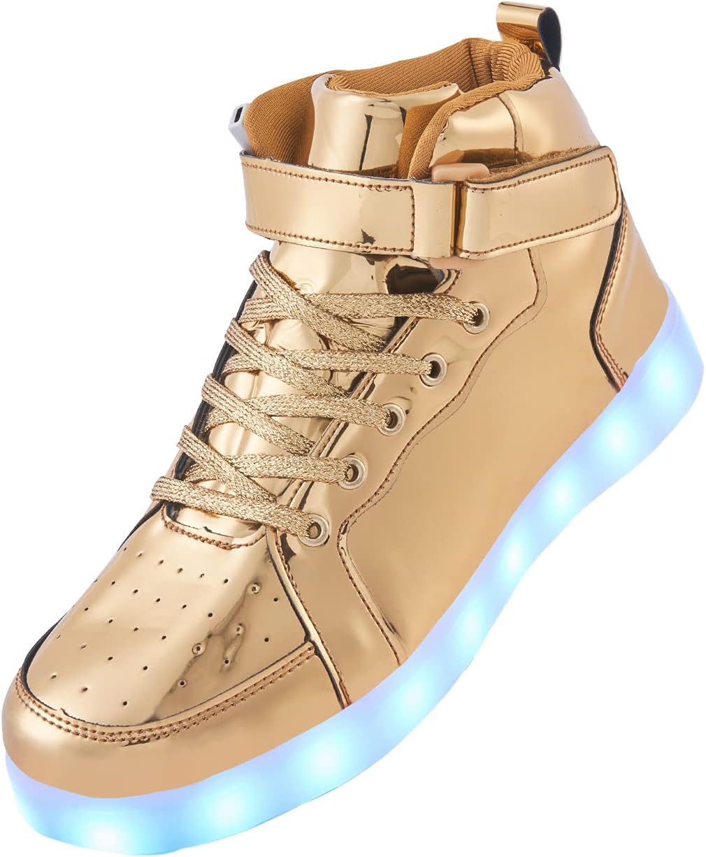 Светящиеся кроссовки с LED для детей, высокие кеды для мальчиков и девочек, для хип-хоп танцев, на Хэллоуин и рождественскую вечеринку с USB-зарядкой Pyyiqi, золотой
Светящиеся кроссовки с LED для детей, высокие кеды для мальчиков и девочек, для хип-хоп танцев, на Хэллоуин и рождественскую вечеринку с USB-зарядкой Pyyiqi, золотой