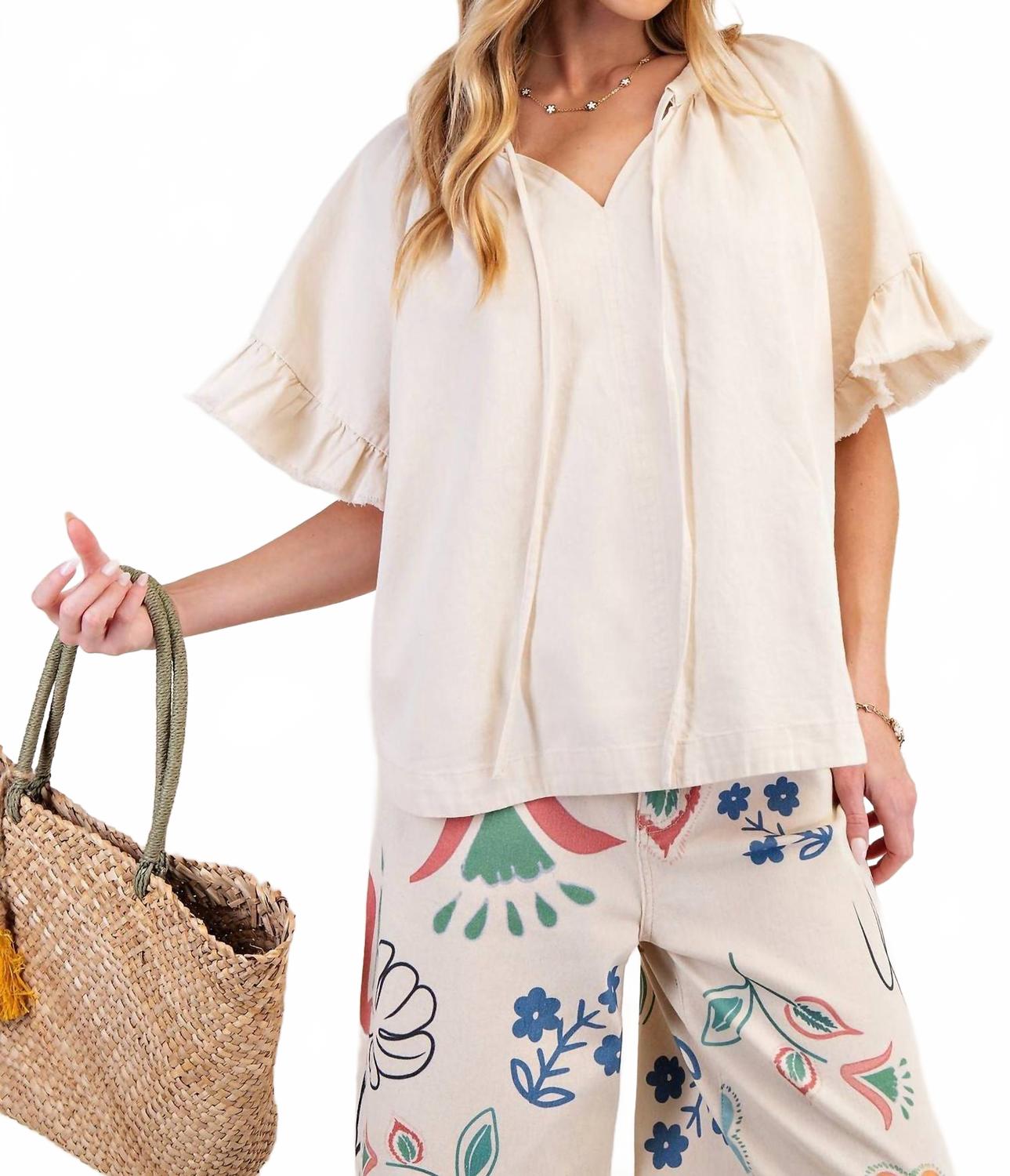 Топ из стираного шамбре, натуральный цвет Easel, Natural
Топ из стираного шамбре, натуральный цвет Easel, Natural