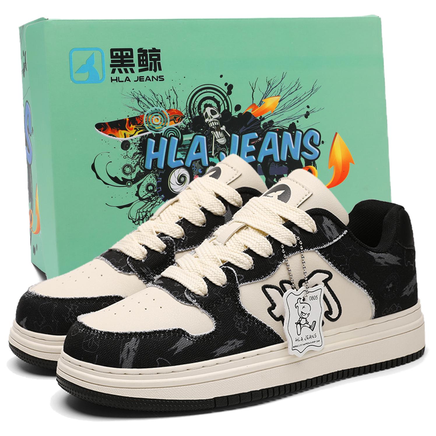 Скользостойкие, износостойкие, легкие, дышащие стильные кроссовки для скейтбординга Unisex HLA JEANS, черный Box
Скользостойкие, износостойкие, легкие, дышащие стильные кроссовки для скейтбординга Unisex HLA JEANS, черный Box