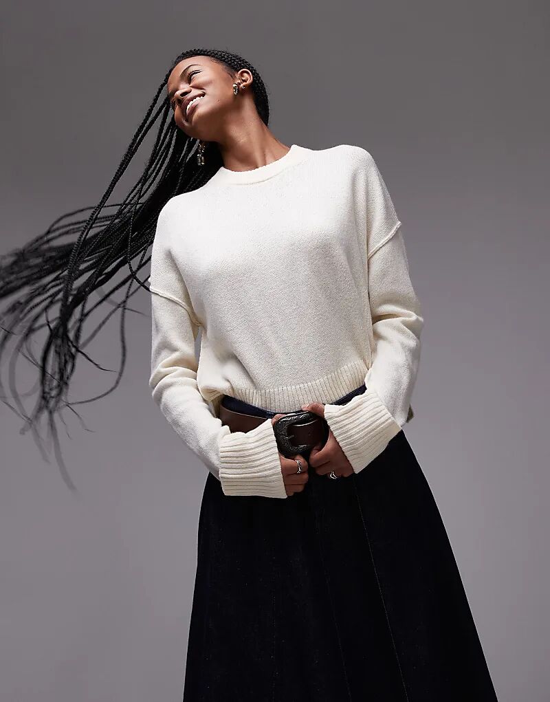 Шерстяной свитер с круглым вырезом цвета «кремовый» Arket
Шерстяной свитер с круглым вырезом цвета «кремовый» Arket