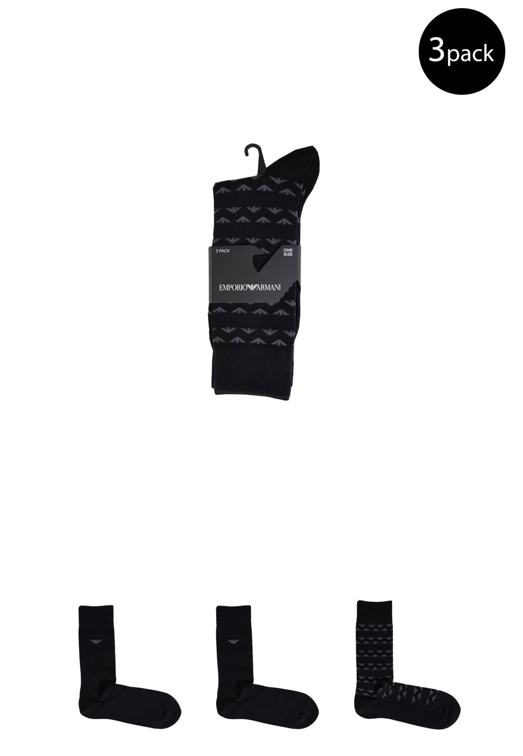 Носки мужские Emporio armani underwear высокие 3 пары, черный 
Носки мужские Emporio armani underwear высокие 3 пары, черный