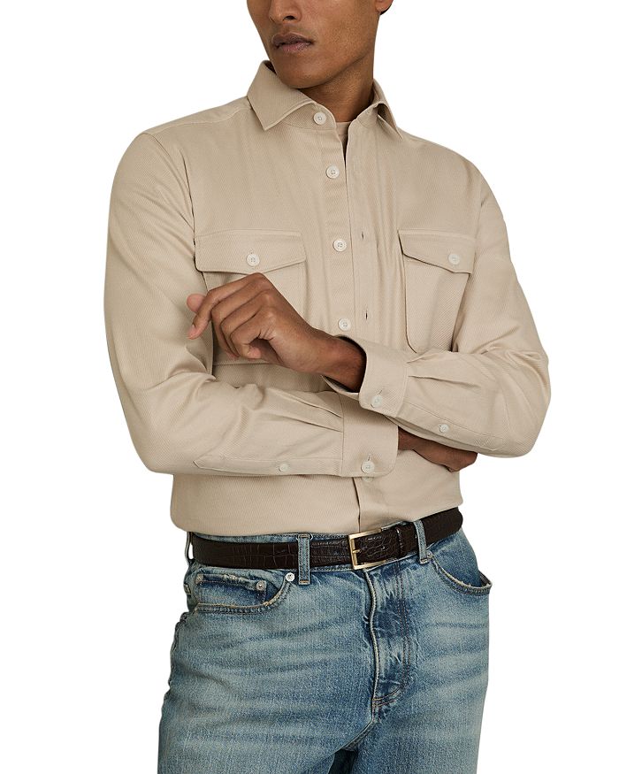 Рубашка с двумя карманами и фактурной тканью REISS, коричневый/бежевый
Рубашка с двумя карманами и фактурной тканью REISS, коричневый/бежевый