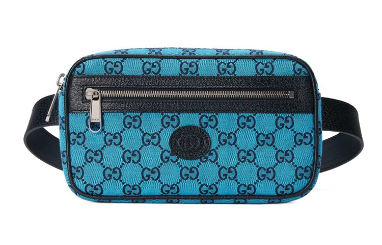 GUCCI Голубой и тёмно-синий унисекс поясная сумка из холста с кожаными деталями
GUCCI Голубой и тёмно-синий унисекс поясная сумка из холста с кожаными деталями