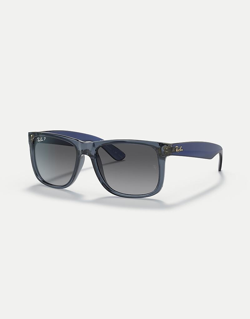 Классические поляризационные солнцезащитные очки Ray-Ban Justin прозрачно-синего цвета с серыми линзами
Классические поляризационные солнцезащитные очки Ray-Ban Justin прозрачно-синего цвета с серыми линзами