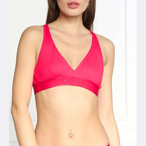 Бюстгальтер с треугольными чашечками в рубчик Hugo, розовый
Бюстгальтер с треугольными чашечками в рубчик Hugo, розовый