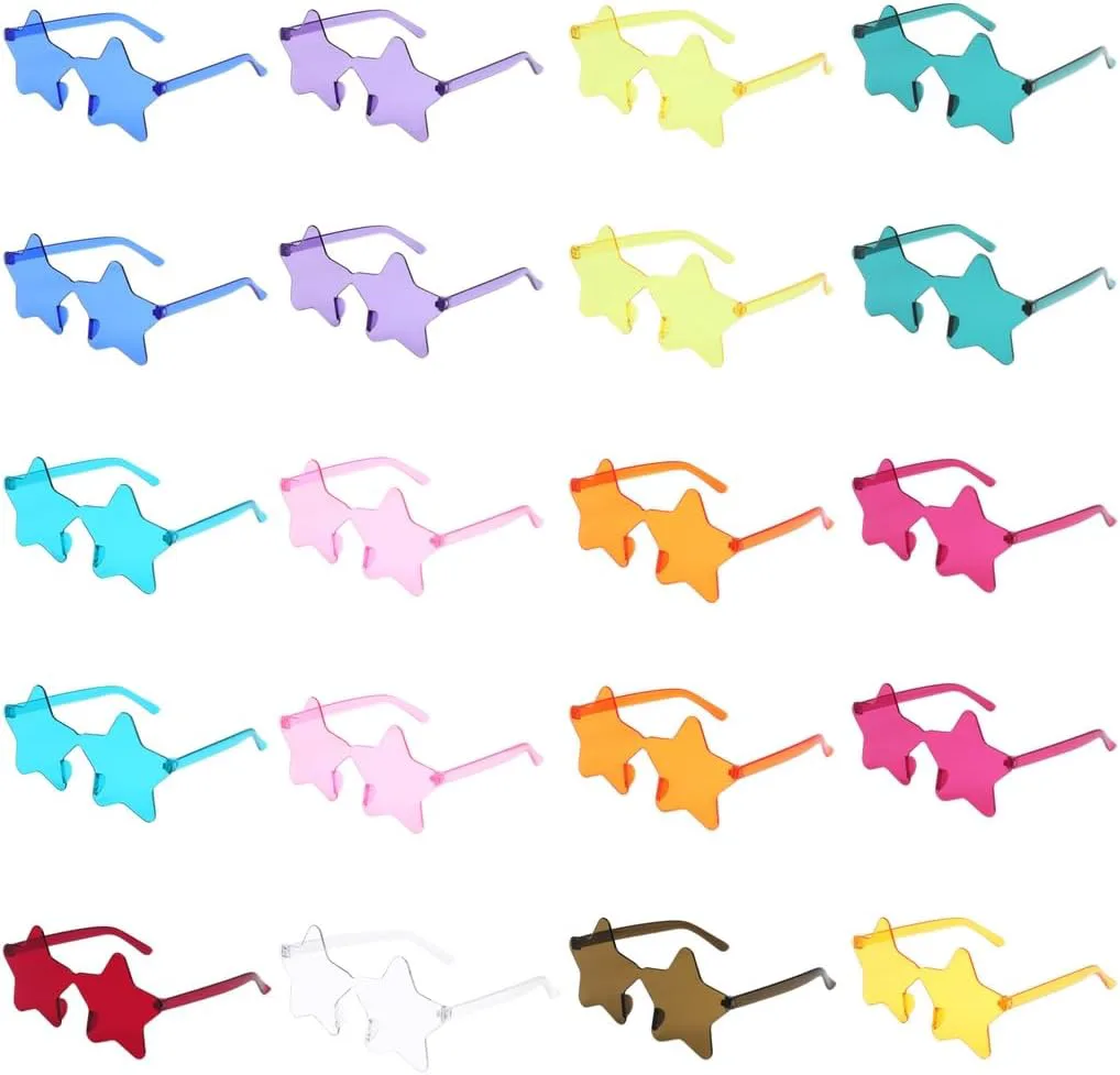 Мужские и женские пляжные солнцезащитные очки в модном наборе, пентаграмма, без оправы, в форме звезды, 20 пар, прозрачные, для вечеринок LUMINFLY, Colorful
Мужские и женские пляжные солнцезащитные очки в модном наборе, пентаграмма, без оправы, в форме звезды, 20 пар, прозрачные, для вечеринок LUMINFLY, Colorful