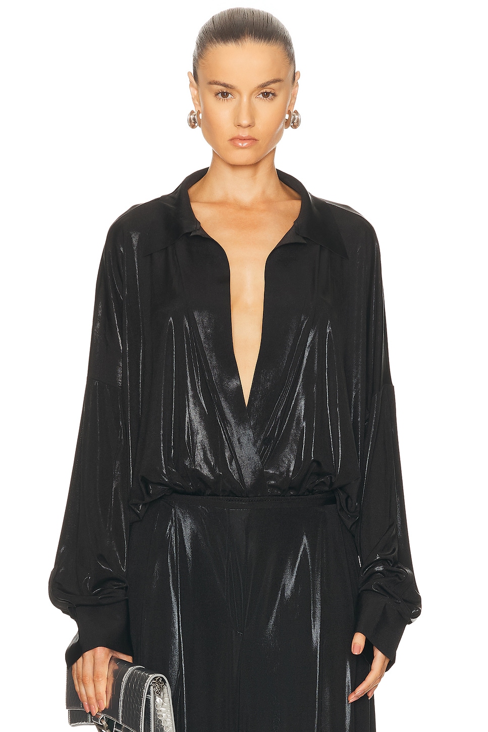 Супербольшая боди-рубашка в стиле бойфренд Norma Kamali, Black
Супербольшая боди-рубашка в стиле бойфренд Norma Kamali, Black